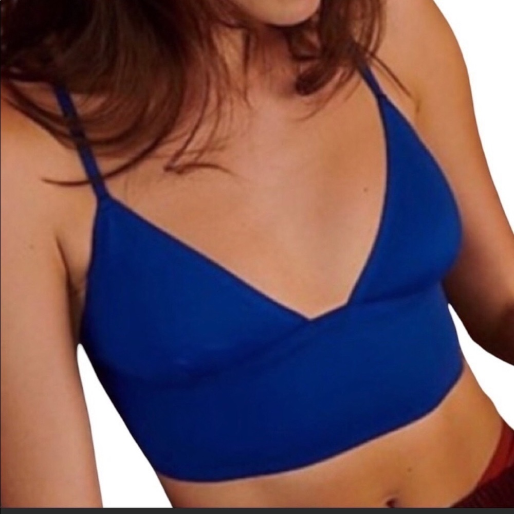 Free People Sage Longline Neo Bralette Medium Exotic Aqua
